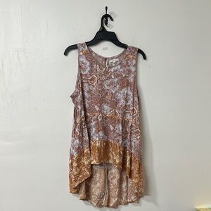 Maurices Sleeveless Top with Brown and Gold Accents